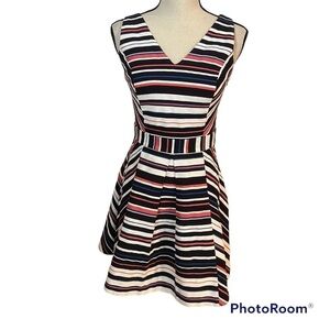 Adelyn Rae Cut Out Striped Dress Sz-S